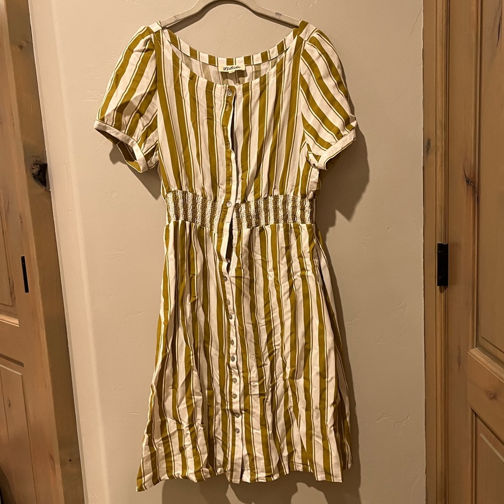 Striped button up dress